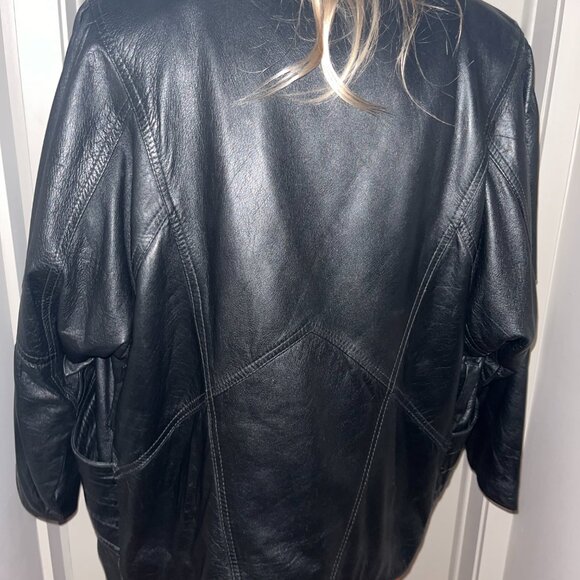 Vintage Rosselini Black Genuine Leather Jacket S - Picture 3 of 13